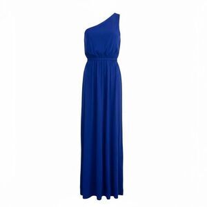 Ya Los Angeles One Shoulder Asymmetrical Maxi Dress Blue Small
